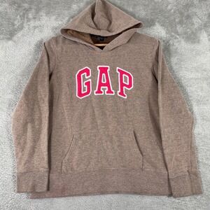 Y2K Gap Hoodie Womens Medium Brown Pink Arch Spellout Sweatshirt Mallcore Logo‎